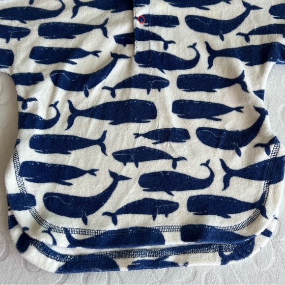 Baby Boden Terrycloth Cover Up Toweling Hoodie 3-6Months Beach Pool Whales Ocean - Picture 5 of 7